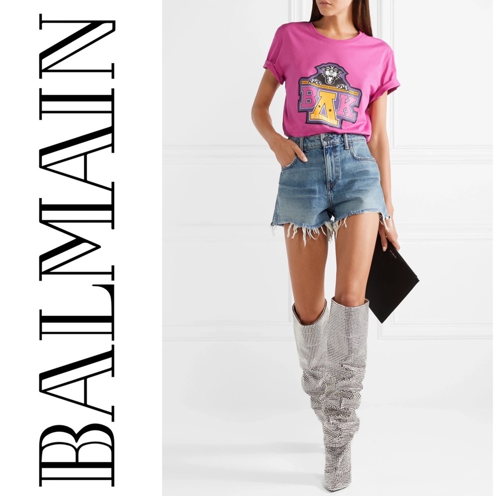 - BALMAIN + Beyoncé printed cotton-jersey T-shirt